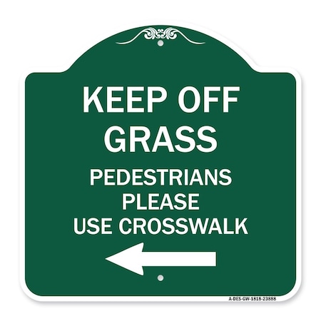 Signmission Designer Series Lawn Boss Stake Kit, Green & White Aluminum Sign, 18" x 18", GW-1818-23888 A-DES-GW-1818-23888